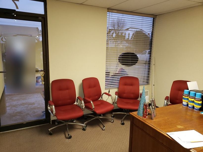 The waiting area at the shop